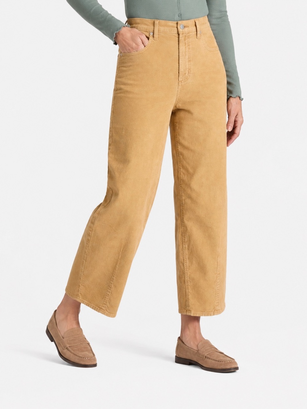 Universal Thread Women's High-Rise Corduroy Barrel Jeans Tan Size 12